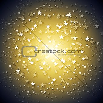 Dark yellow stars abstract vector background