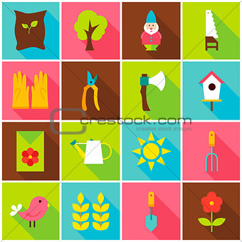 Spring Garden Colorful Icons