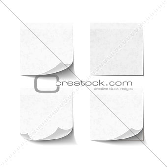 Set of sticky notes isolated on white background