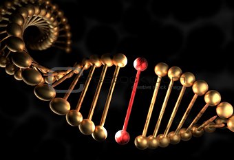 The DNA molecule with defective gene 3d illustration