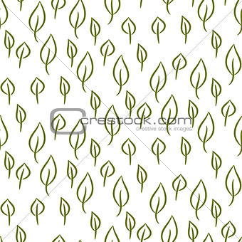 Foliage line seamless vector pattern.