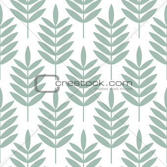 Palm blue leaves seamless vector pattern.