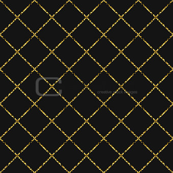 Gold foil glitter line stripes seamless pattern.