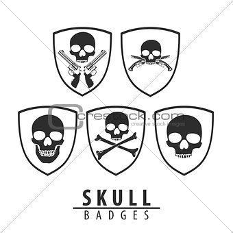Skull emblem on white background