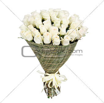 Flower bouquet of white roses