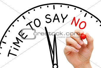 Time To Say No Clock Concept