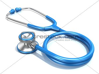Blue stethoscope, 3D