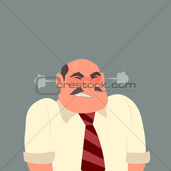 Illustration of an angry business man