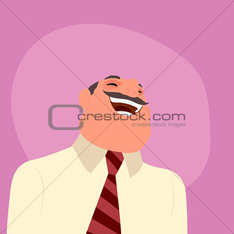 Illustration of a laughing businessman
