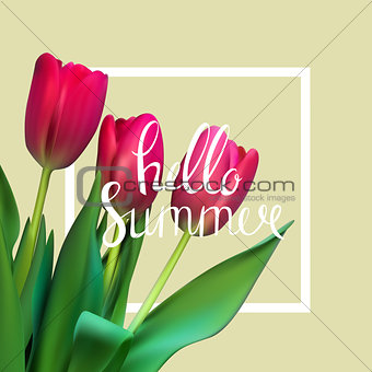 Hello Summer Natural Background Vector Illustration