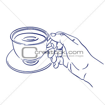 cup of fragrant coffee in hand