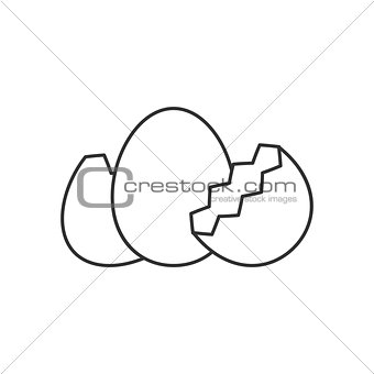 Egg with shell line icon