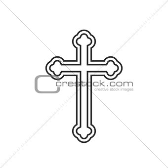 Religion cross line icon