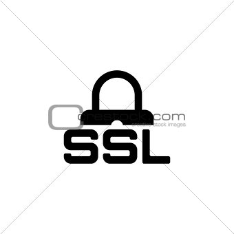 SSL Secured Icon. Flat Design.