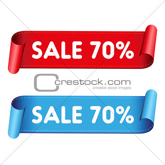 Seventy percent sale red ribbon