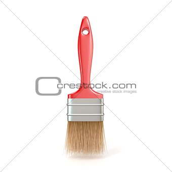 Red paintbrush, standing. 3D