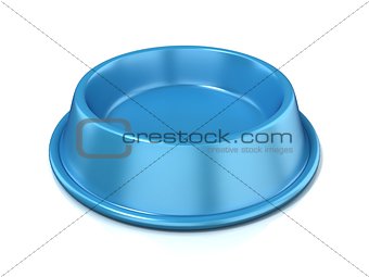 Blue empty pet bowl, 3D