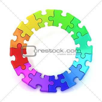 3D colorful puzzle chart wheel