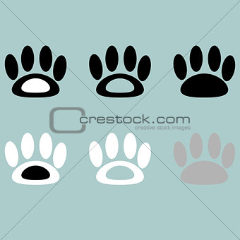 Footprint icon black grey white