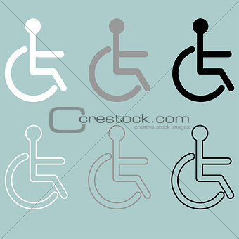 Invalid icon handiccapped person disabled or disabled person.