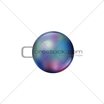 Black Pearl realistic vector illustration on white background