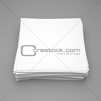 Stack of white paper on gray background