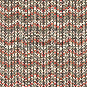 Knitted pattern, zigzag seamless wool wallpaper