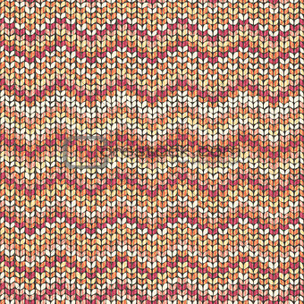 Knitting pattern, zigzag seamless wool background
