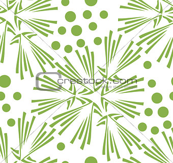 Green floral dandelion seamless pattern background