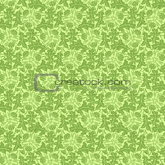 Greenery floral dandelion seamless pattern texture