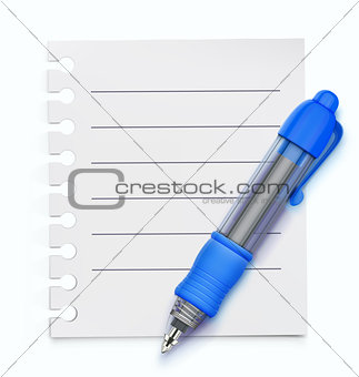 Blue ballpoint pen 