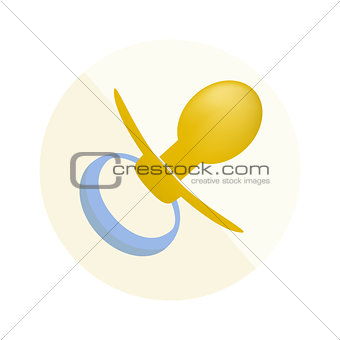 Yellow passifier icon on the roud background