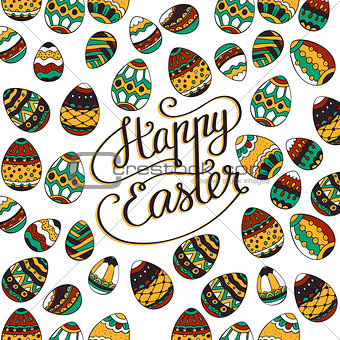 Happy Easter. Unique lettering poster.