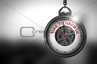 Time To Growth on Pocket Watch. 3D Illustration.