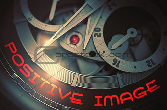 Positive Image on Men Wristwatch Mechanism. 3D.