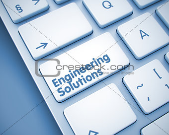Engineering Solutions - Message on  Keyboard Button. 3D.
