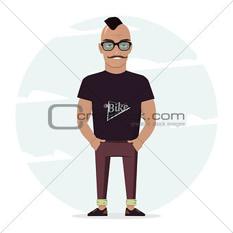Man character for your scenes. For design work and animation. Funny cartoon. Vector illustration isolated on white background.