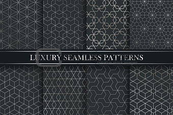 Luxury ornamental seamless gradient patterns. Vector collection.