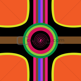 Abstract design background with curves and circles