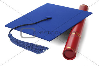 Graduation Mortar Board with Scroll Holder