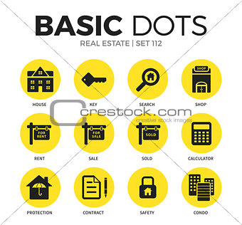 Real estate flat icons vector set