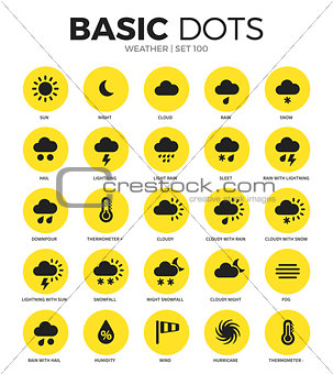 Weather flat icons vector set