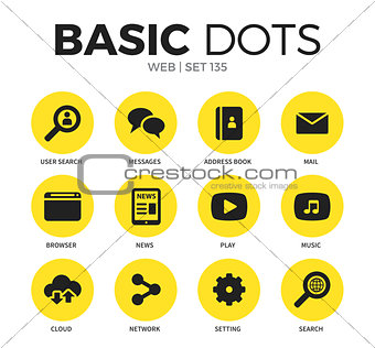 Web flat icons vector set