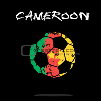 Flag of Cameroon as an abstract soccer ball