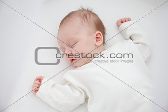 portrait of a beautiful sleeping baby girl
