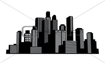 Black vector cityscapes silhouettes buildings
