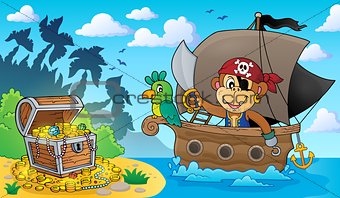 Boat with pirate monkey theme 3