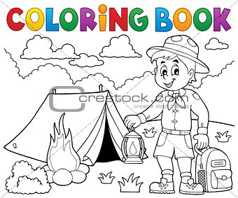 Coloring book scout boy theme 4