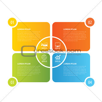 4 rectangle infographic design template. Vector can be used for 