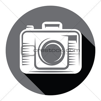 Flat Camera icon with shadow.
